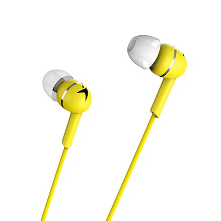 Genius HS-M300, sluchátka s mikrofonem, bez ovládání hlasitosti, žlutá, 2.0, špuntová, 3.5 mm jack