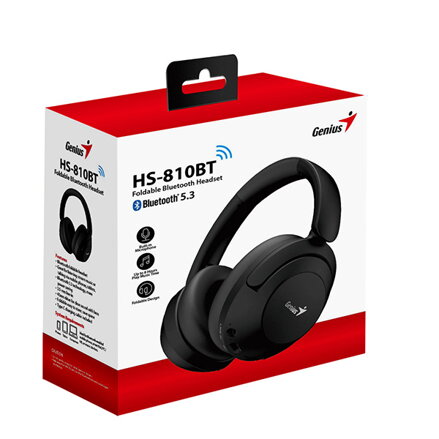 Genius HS-810BT sluchátka s mikrofonem, ovládání hlasitosti, černá, bluetooth