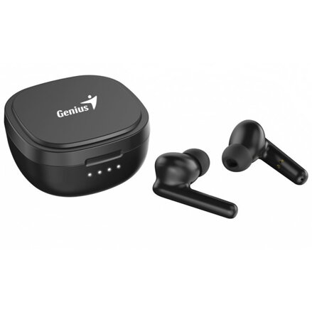 Genius HS-M910BT, mikrofon, přepínání skladeb, černá, 2.0, s nabíjecí krabičkou, sportovní typ USB-C