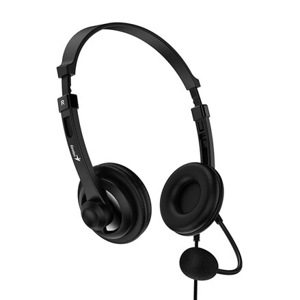 Genius HS-230U, sluchátka s mikrofonem, drátová, černá, USB
