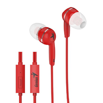 Genius HS-M320, sluchátka, bez ovládání hlasitosti, červené, špuntová typ 3.5 mm jack