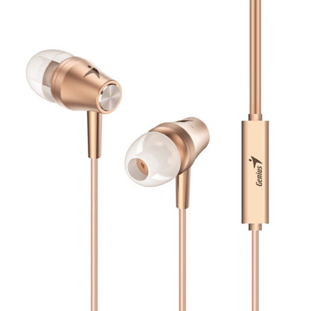 Genius HS-M360, sluchátka, bez ovládání hlasitosti, zlaté, špuntová typ 3.5 mm jack