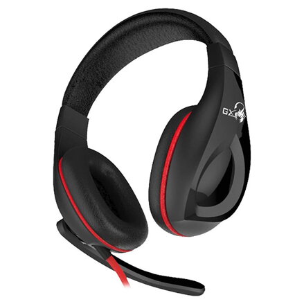 Genius GX Gaming LYCHAS HS-G560, herní sluchátka s mikrofonem, ovládání hlasitosti, černá/červená, 3.5 mm jack