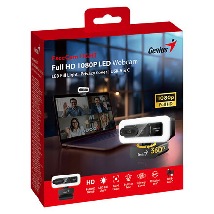 Genius FaceCam Light Webkamera, černá LED světlo