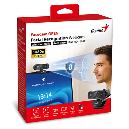 Genius FaceCam OPEN Webkamera, černá Full HD/Windows Hello