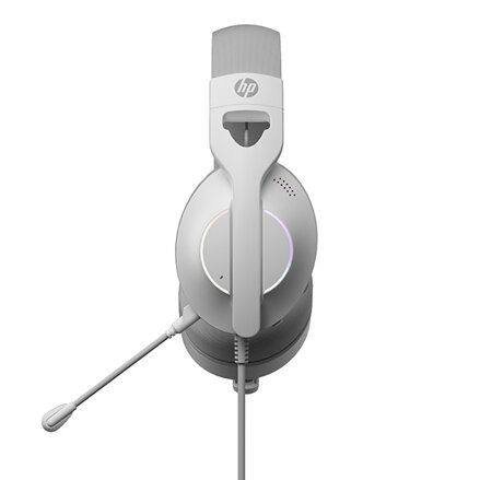 HP DHE-8003U, sluchátka s mikrofonem, drátová, bílá, 7.1 surround (virtuálně), podsvícená, USB
