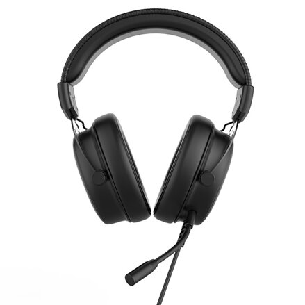 HP DHE-8005N, sluchátka s mikrofonem, drátová, černá, 2.0, podsvícená, 3.5 mm jack + USB