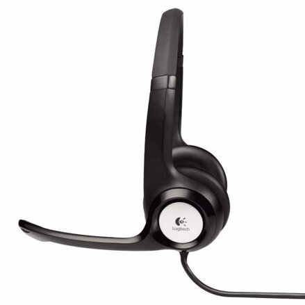 Logitech Stereo H390, sluchátka s mikrofonem, ovládání hlasitosti, černá, USB