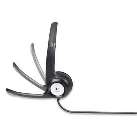 Logitech Stereo H390, sluchátka s mikrofonem, ovládání hlasitosti, černá, USB