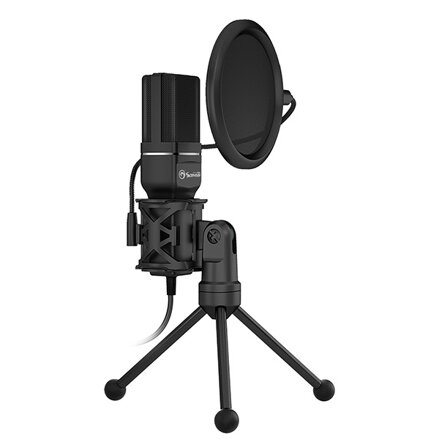 Marvo, streamovací mikrofon MIC-03, mikrofon, bez regulace hlasitosti, černý, s 270° otočným tripodem