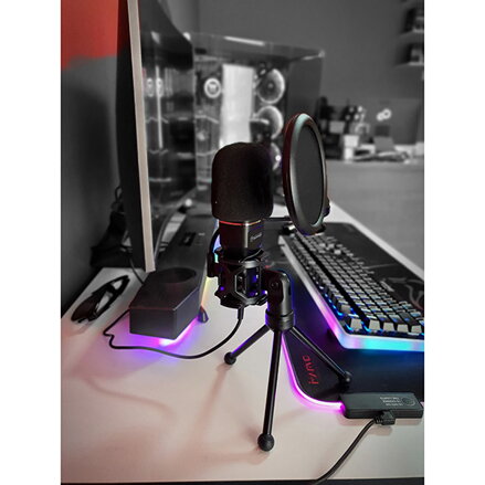 Marvo, streamovací mikrofon MIC-03, mikrofon, bez regulace hlasitosti, černý, s 270° otočným tripodem