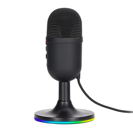 Marvo, herní/streamovací mikrofon, MIC-06, černý, RGB podsvícení, vstup pro sluchátka
