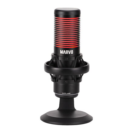 Marvo, herní/streamovací mikrofon, BLAST 60 Black, černý, RGB podsvícení, vstup pro sluchátka