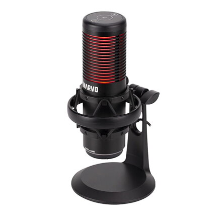 Marvo, herní/streamovací mikrofon, BLAST 60 Black, černý, RGB podsvícení, vstup pro sluchátka
