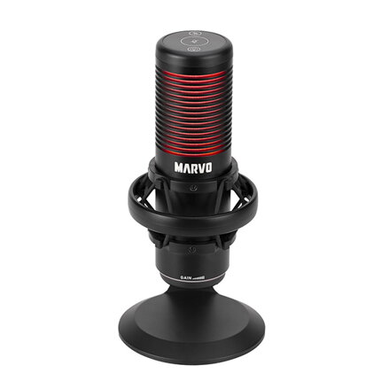 Marvo, herní/streamovací mikrofon, BLAST 60 Black, černý, RGB podsvícení, vstup pro sluchátka