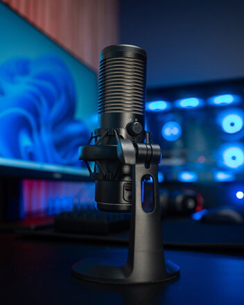 Marvo, herní/streamovací mikrofon, BLAST 60 Black, černý, RGB podsvícení, vstup pro sluchátka