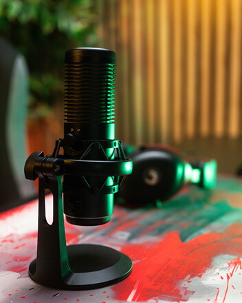 Marvo, herní/streamovací mikrofon, BLAST 60 Black, černý, RGB podsvícení, vstup pro sluchátka