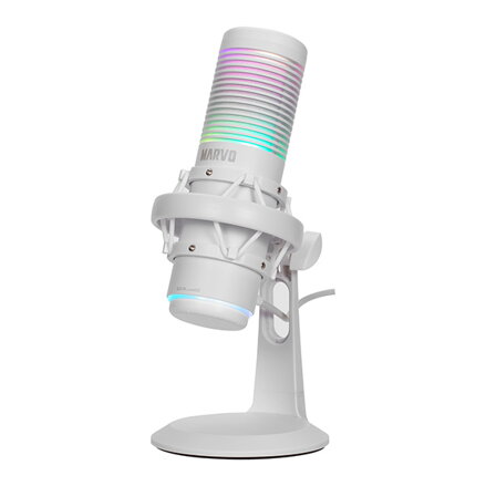 Marvo, herní/streamovací mikrofon, BLAST 60 White, bílý, RGB podsvícení, vstup pro sluchátka