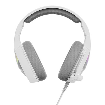 Marvo H8618, sluchátka s mikrofonem, ovládání hlasitosti, bílá, 2.0, USB