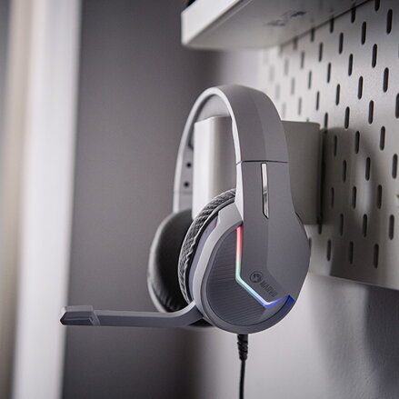 Marvo H8618, sluchátka s mikrofonem, ovládání hlasitosti, bílá, 2.0, USB