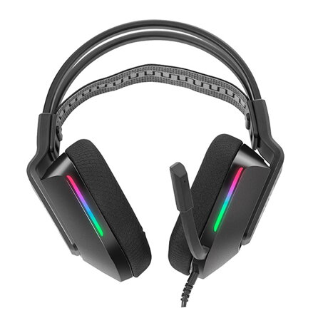 Marvo H8619, sluchátka s mikrofonem, ovládání hlasitosti, černá, podsvícená, 3.5 mm jack + rozdvojka