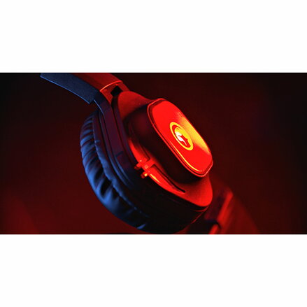 Marvo HG8929, sluchátka s mikrofonem, černá, podsvícená, 3.5 mm jack + rozdvojka + USB