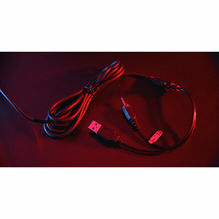 Marvo HG8929, sluchátka s mikrofonem, černá, podsvícená, 3.5 mm jack + rozdvojka + USB
