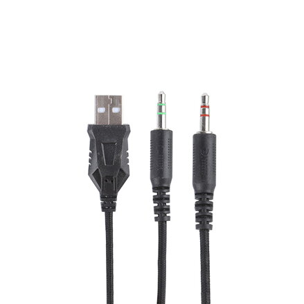 Marvo HG8958, sluchátka s mikrofonem, ovládání hlasitosti, černá, herní, 3.5 mm jack + rozdvojka + USB