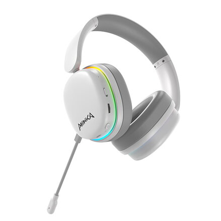 Marvo MONKA ECHO RS, sluchátka s mikrofonem, bílá, podsvícená, Tri-mode