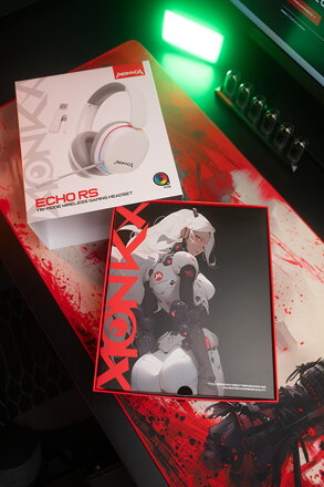 Marvo MONKA ECHO RS, sluchátka s mikrofonem, bílá, podsvícená, Tri-mode