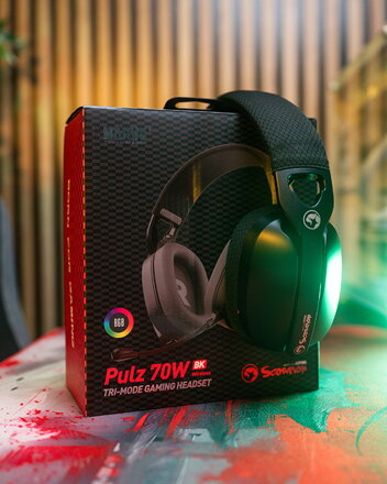 Marvo Pulz 70W, herní sluchátka, ovládání hlasitosti, černá, Tri-mode