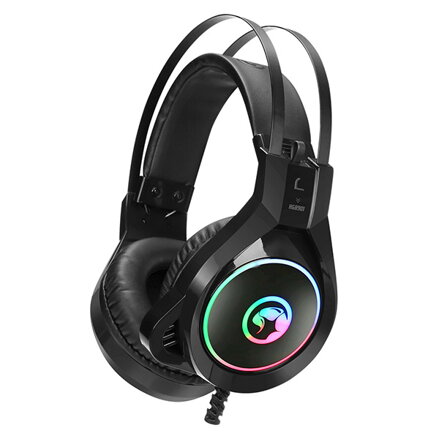 Marvo HG8901, sluchátka s mikrofonem, ovládání hlasitosti, černá, USB