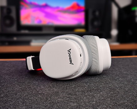 Marvo MONKA HG9069W, sluchátka s mikrofonem, bílá, podsvícená, Tri-mode