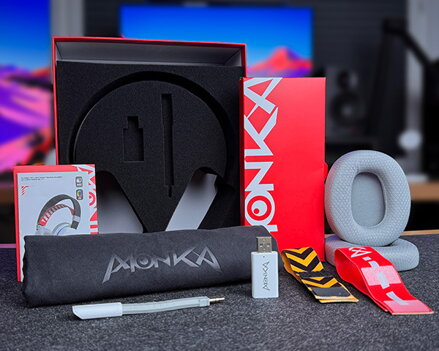 Marvo MONKA HG9069W, sluchátka s mikrofonem, bílá, podsvícená, Tri-mode