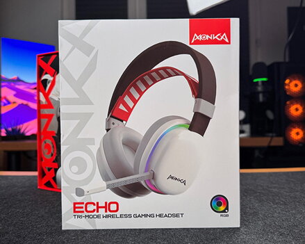 Marvo MONKA HG9069W, sluchátka s mikrofonem, bílá, podsvícená, Tri-mode