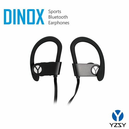 YZSY DINOX Sports & Outdoor, sluchátka s mikrofonem, ovládání hlasitosti, černá, bluetooth