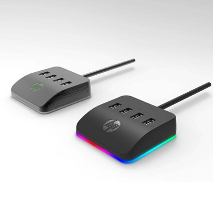 USB (3.0) hub 4-port, DHC-CT120, černý, Hewlett-Packard, 4x USB 3.0, podsvícený
