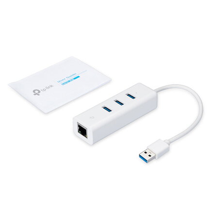 TP-LINK gigabitový siťový adaptér+HUB UE330 1000Mbps, 3x USB 3.0 HUB, Plug and Play