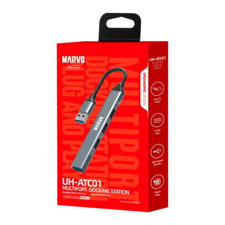 USB (3.0) hub 4-port, UH-ATC01, černý, Marvo