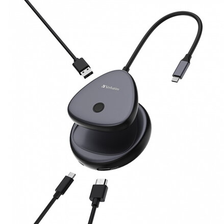 Bezdrátový adaptér USB-C s rozbočovačem WDA-02 Share My Screen 4K 32147, černý, délka kabelu 15cm, Verbatim