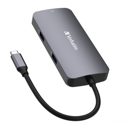 USB (3.2) hub 5-port, 32150, šedá, délka kabelu 15cm, Verbatim, 1x USB C, 2x USB A, 1x HDMI