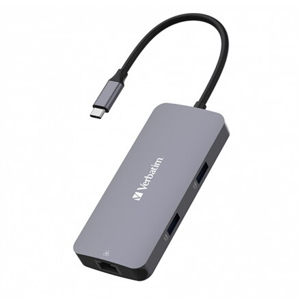 USB (3.2) hub 5-port, 32150, šedá, délka kabelu 15cm, Verbatim, 1x USB C, 2x USB A, 1x HDMI