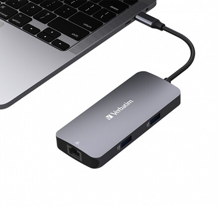 USB (3.2) hub 5-port, 32150, šedá, délka kabelu 15cm, Verbatim, 1x USB C, 2x USB A, 1x HDMI