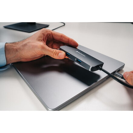 USB (3.2) hub 5-port, 32150, šedá, délka kabelu 15cm, Verbatim, 1x USB C, 2x USB A, 1x HDMI