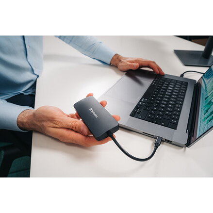 USB (3.2) hub 5-port, 32150, šedá, délka kabelu 15cm, Verbatim, 1x USB C, 2x USB A, 1x HDMI
