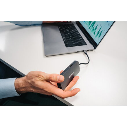 USB (3.2) hub 5-port, 32150, šedá, délka kabelu 15cm, Verbatim, 1x USB C, 2x USB A, 1x HDMI