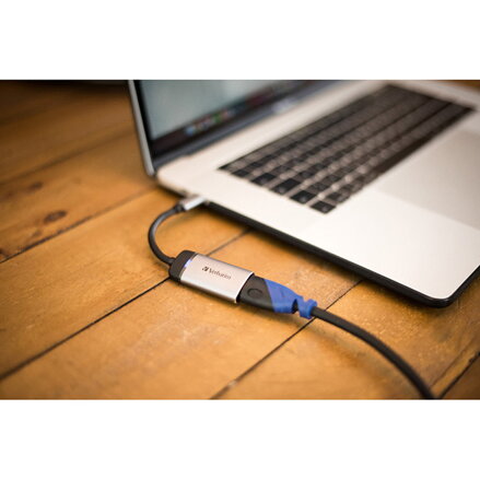 USB (3.1) hub 1-port, 49143, šedá, délka kabelu 10cm, Verbatim, 1x HDMI
