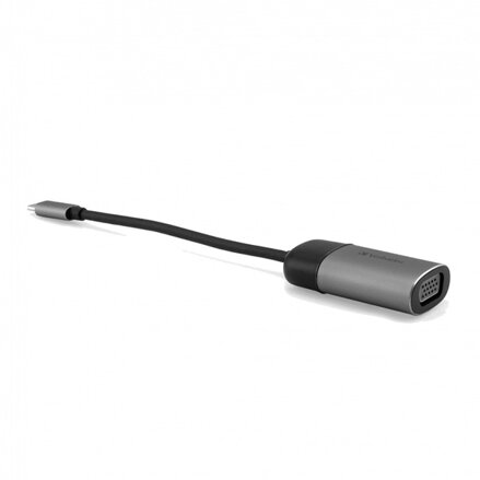 USB (3.1) hub 1-port, 49145, šedá, délka kabelu 10cm, Verbatim, adaptér USB C na VGA