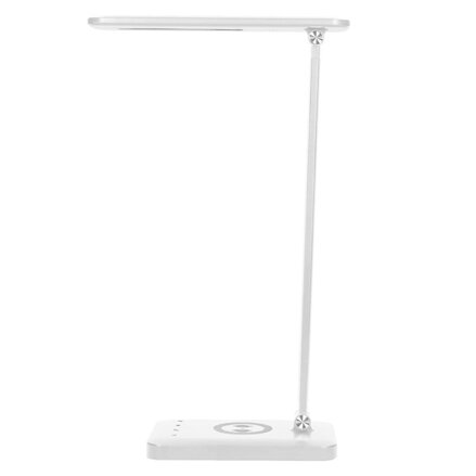 Virone kancelářská lampa Isiyo, hliník+ABS, bílá, 390lm, 3 druhy svícení, IP20 bezdrátová nabíječka