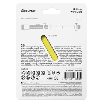 LED svítilna, 2xAA, kovová, černá, 150lm, C33
